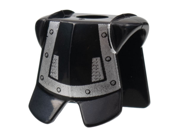 Minifigure Armor Breastplate with Leg Protection with Dracus Silver Studs and Chain Mail Pattern