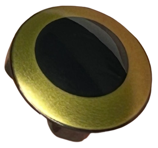 Plate, Round 2 x 2 with Rounded Bottom (Boat Stud) with Gold Circle Pattern