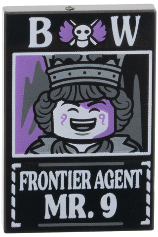 Tile 2 x 3 with Dossier with White 'BW Frontier Agent Mr. 9' Pattern