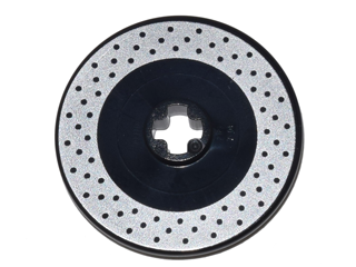 Technic, Disk 3 x 3 with Disk Brake Silver Drilled Rotor Pattern