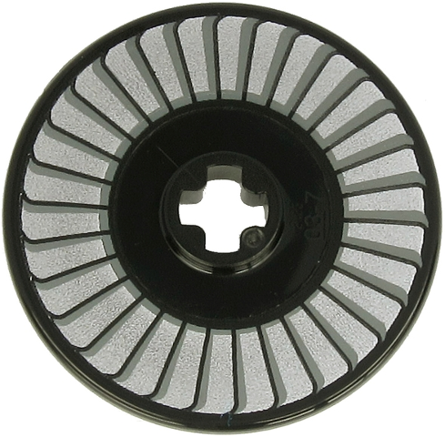 Technic, Disk 3 x 3 with Silver and Light Bluish Gray Fan Pattern