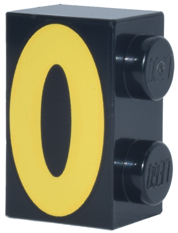 Brick 1 x 2 with Yellow Oval Pattern (Pokémon Umbreon Spot)