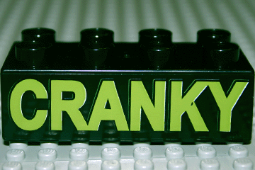 Duplo, Brick 2 x 4 with 'CRANKY' Pattern