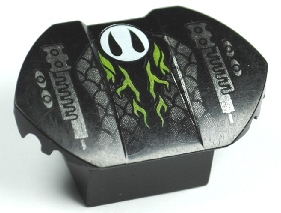 Brick, Modified 2 x 2 No Studs, Sloped with Flared Wings with Snake Pattern