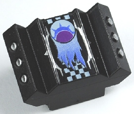 Brick, Modified 2 x 2 No Studs, Sloped with Angled Side Block Extensions with Spiky Pattern