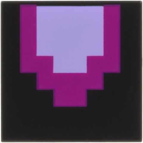 Tile 2 x 2 with Pixelated Bright Pink and Magenta Tongue Pattern (Minecraft Ender Dragon)
