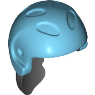 Mini Doll, Hair Combo, Hair with Hat, Ponytail with Molded Medium Azure Ski Helmet Pattern