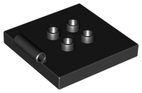 Duplo Tile, Modified 4 x 4 with 4 Center Studs and Hinge