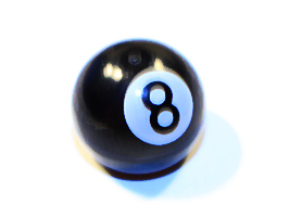 Technic Ball Joint with Black Number 8 on White Circle Pattern (Pool 8 Ball)