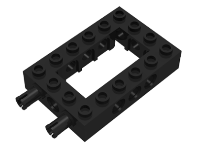 Technic, Brick 4 x 6 Open Center with 2 Fixed Rotatable Friction Pins on End