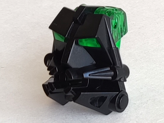 Bionicle Head Connector Block 3 x 4 x 1 2/3 with Trans-Green Eye / Brain Stalk (32553 / 32554)