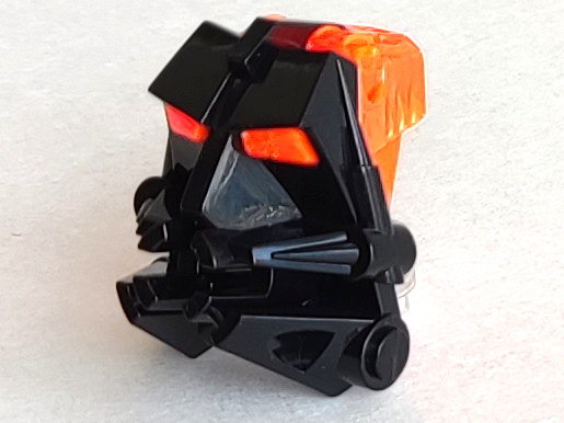 Bionicle Head Connector Block 3 x 4 x 1 2/3 with Trans-Neon Orange Eye / Brain Stalk (32553 / 32554)