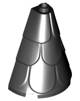 Tower Roof 2 x 4 x 4 Half Cone Shaped with Roof Tiles