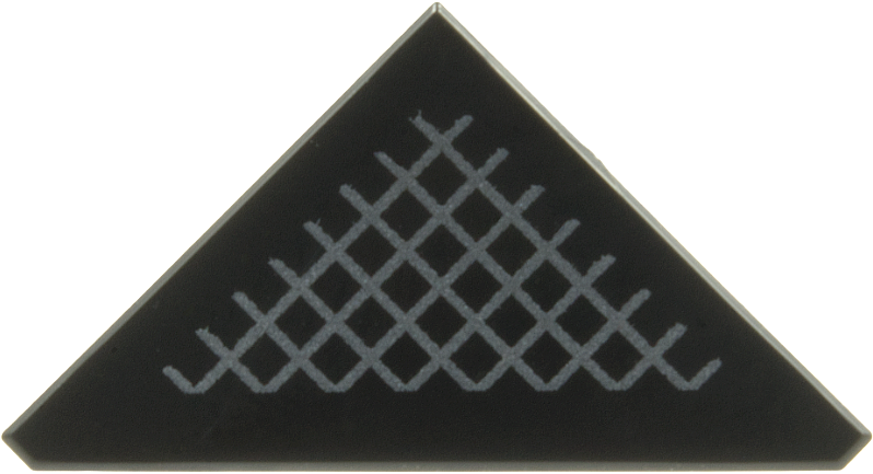 Tile, Modified 2 x 2 Wedge Triangular with Dark Silver Mesh Grille Pattern