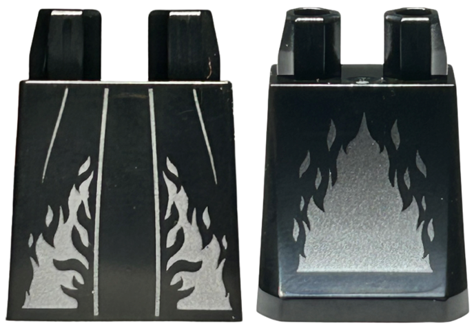 Lower Body, Skirt with Robe Ends with Dark Silver Flames Pattern