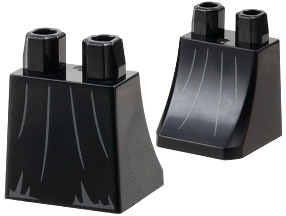 Lower Body, Skirt with Dark Bluish Gray Pleats and Splotches Pattern