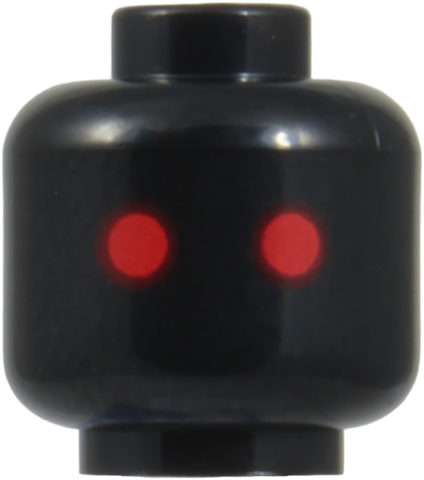 Minifigure, Head Alien with SW Jawa, Red Eyes with Dark Red Rim Pattern