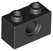 10x 370026 Brick 3700 LEGO NEW 1x2 Black Technic Brick with Hole 