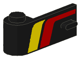 Door 1 x 3 x 1 Left with Red and Yellow Stripes Pattern