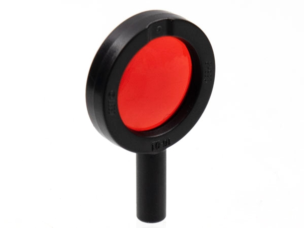 Minifigure, Utensil Magnifying Glass Thick Frame and Hollow Handle with Trans-Red Lens