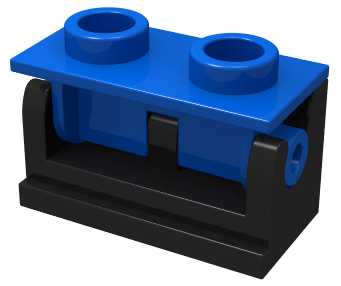 Hinge Brick 1 x 2 with Blue Top Plate (3937 / 3938)