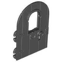 Door 1 x 4 x 6 Round Top with Window and Keyhole, Nonreinforced Edge