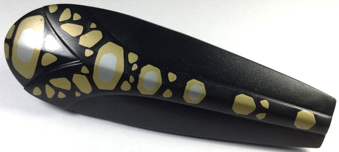 Galidor Accessory Shield 4 x 12 x 3 Rubber with Axle with Gold and Silver Spots Pattern