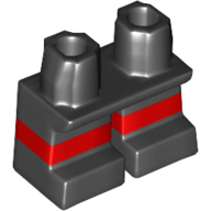 Legs Short with Molded Horizontal Red Stripes  Pattern