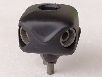 Galidor Connector Block 6 x 6 x 4 with 5 Dark Gray Rotation Joint Sockets and Dark Gray Rotation Joint Pin