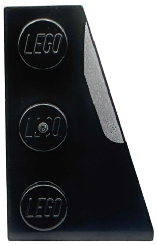 Wedge, Plate 3 x 2 Right with Silver Stripe Pattern