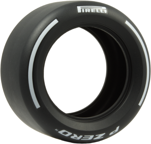 Tire 81.6mm D. x 44mm Smooth with White 'PIRELLI', 'P ZERO' and Arcs Pattern