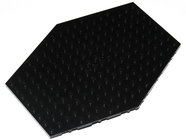 Plate, Modified 14 x 18 Hexagonal with Lowered 2 x 4 Bottom with 3 Pin Holes