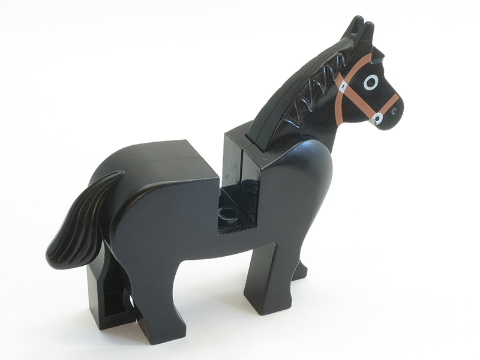 LEGO MiniFigure White Horse Brown Bridle 