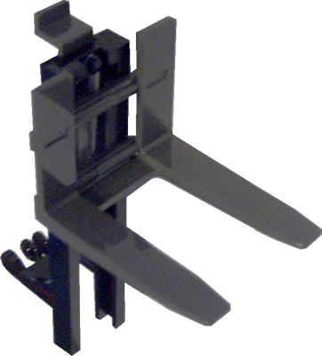 Vehicle, Forklift Wide 1 x 2 Hinge Plate Locking Dual 2 Fingers with Spring Holder with Spring and Dark Gray Wide Forks Reinforced (4518b / bb0217 / 45707)