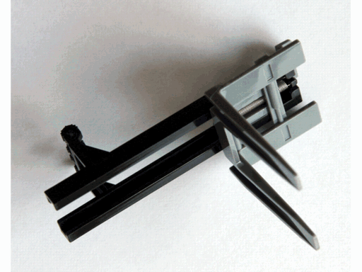 Vehicle, Forklift Wide 1 x 2 Hinge Plate Locking Dual 2 Fingers with Spring Holder with Spring and Dark Bluish Gray Wide Forks Reinforced (4518b / bb0217 / 45707)