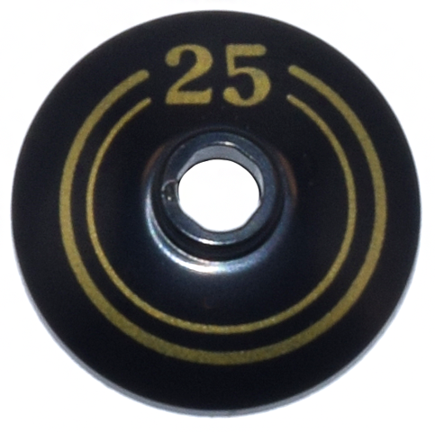 Dish 2 x 2 Inverted (Radar) with Gold Concentric Circles and '25' Pattern