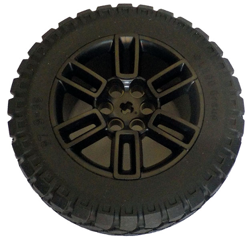 Wheel 56mm D. x 34mm Technic Racing Medium, 6 Pin Holes, Axle Hole, Open Spokes with Black Tire 87.9 x 36 (49294 / 4455)