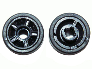 Wheel 11mm D. x 6mm with 5 Spokes with Black Tire 14mm D. x 6mm Solid Smooth (50944 / 50945)