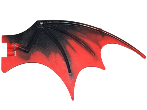 Dragon Wing 19 x 11 with Bar Hole and 2 Pin Holes with Marbled Red Trailing Edge Pattern