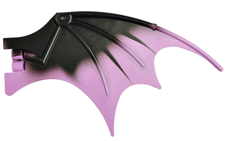 Dragon Wing 19 x 11 with Bar Hole and 2 Pin Holes with Marbled Medium Lavender Trailing Edge Pattern