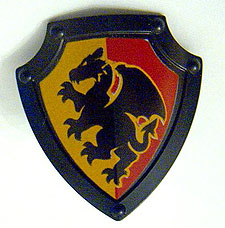 Duplo Utensil Shield, Angled Triangle with Black Dragon Pattern