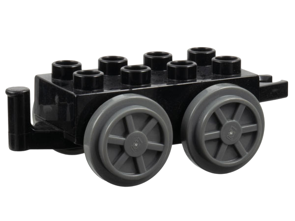 Duplo, Train Base 2 x 4 with Dark Bluish Gray Wheels