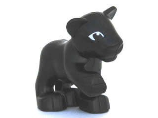 Duplo Cat, Large, Baby Cub, Raised Paw (Lion) with White Eyes Pattern
