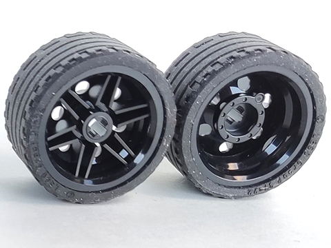Wheel 30.4mm D. x 20mm with No Pin Holes and Reinforced Rim with Black Tire 37 x 22 ZR (56145 / 55978)