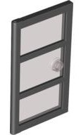Door 1 x 4 x 6 with 3 Panes with Molded Trans-Brown Glass with Stud Handle Pattern