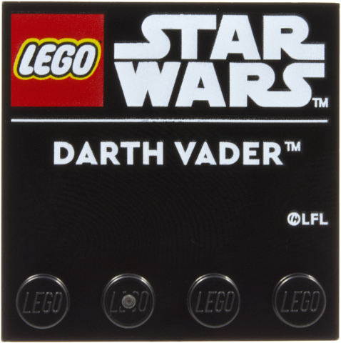 Tile, Modified 4 x 4 with Studs on Edge with LEGO Star Wars Logo and White 'DARTH VADER' Pattern