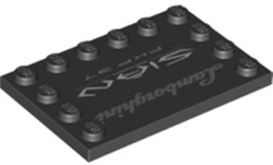 Tile, Modified 4 x 6 with Studs on Edges with 'Lamborghini Sian FKP 37' Pattern