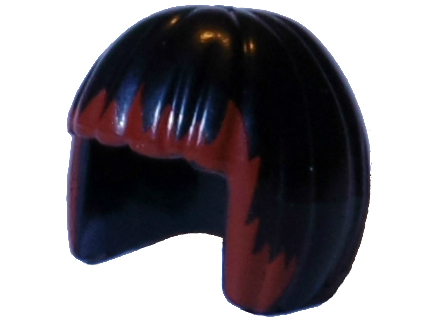 Minifigure, Hair Short, Bob Cut with Dark Red Bangs Pattern (Karai)