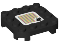 Plate, Modified 4 x 4 with Rounded Corners and 4 Feet with Super Mario Scanner Code Skewer Pattern (Sticker) - Set 71390