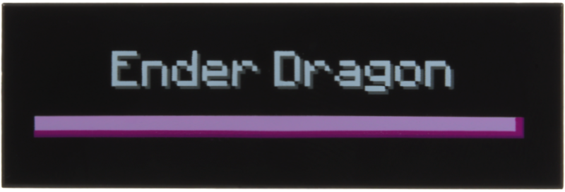 Tile 2 x 6 with Pixelated White 'Ender Dragon' and Bright Pink and Magenta Health Bar Pattern